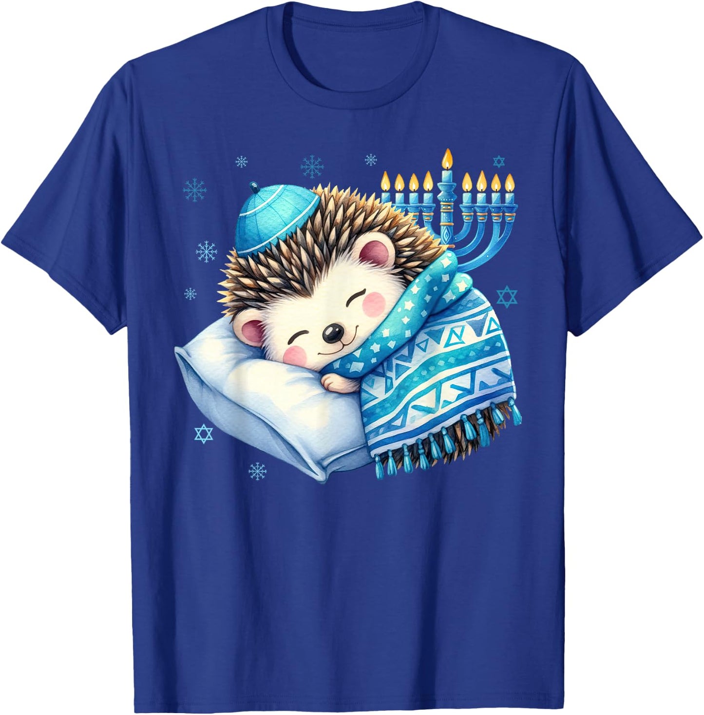 Pretty Sleepy Jewish Pyjamas Hedgehog Hanukkah , Black, S T-Shirt - T-Shirt | Royal