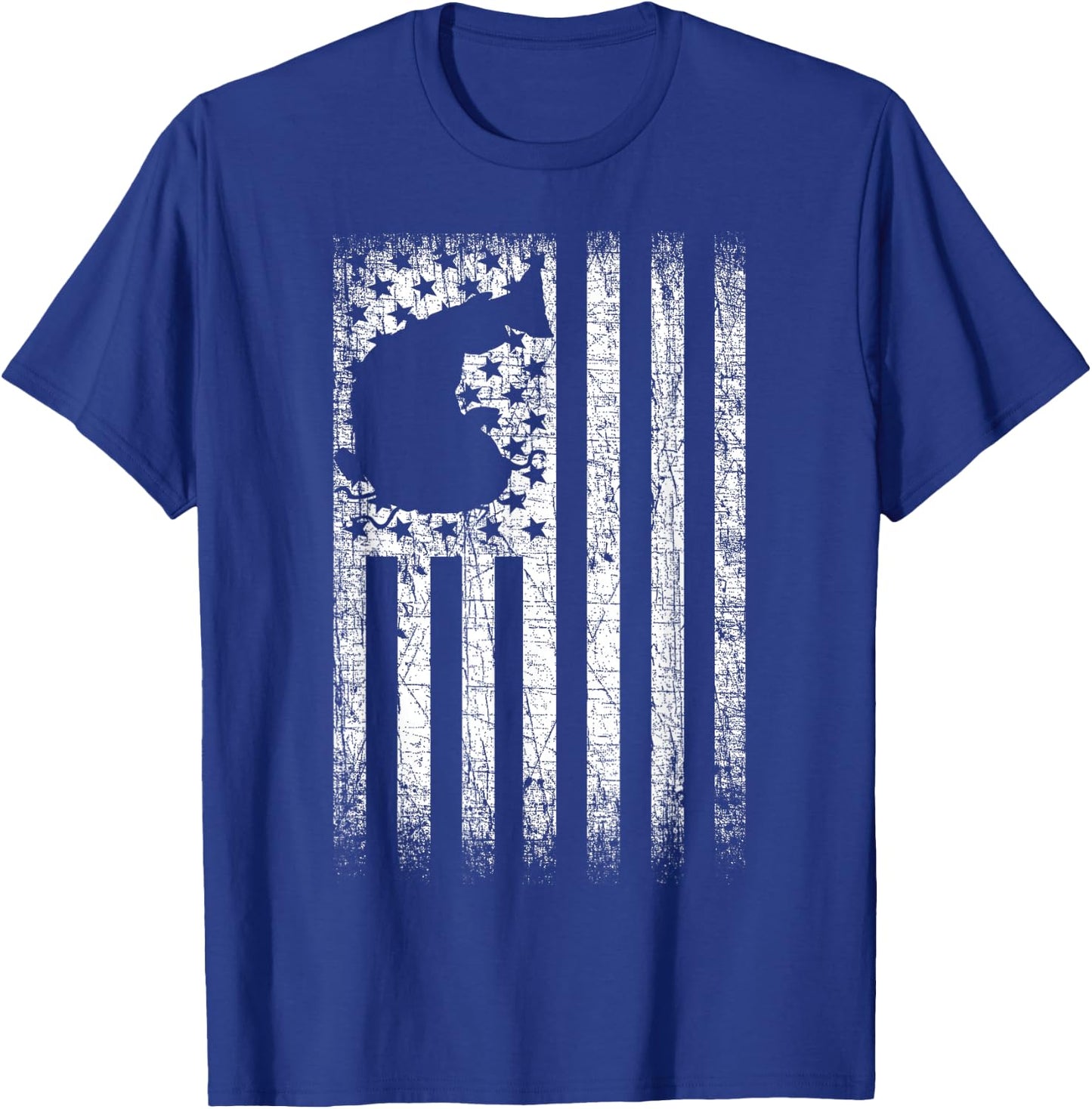 Catfishing American Flag - Catfish Angler Fisherman T-Shirt - T-Shirt | Royal