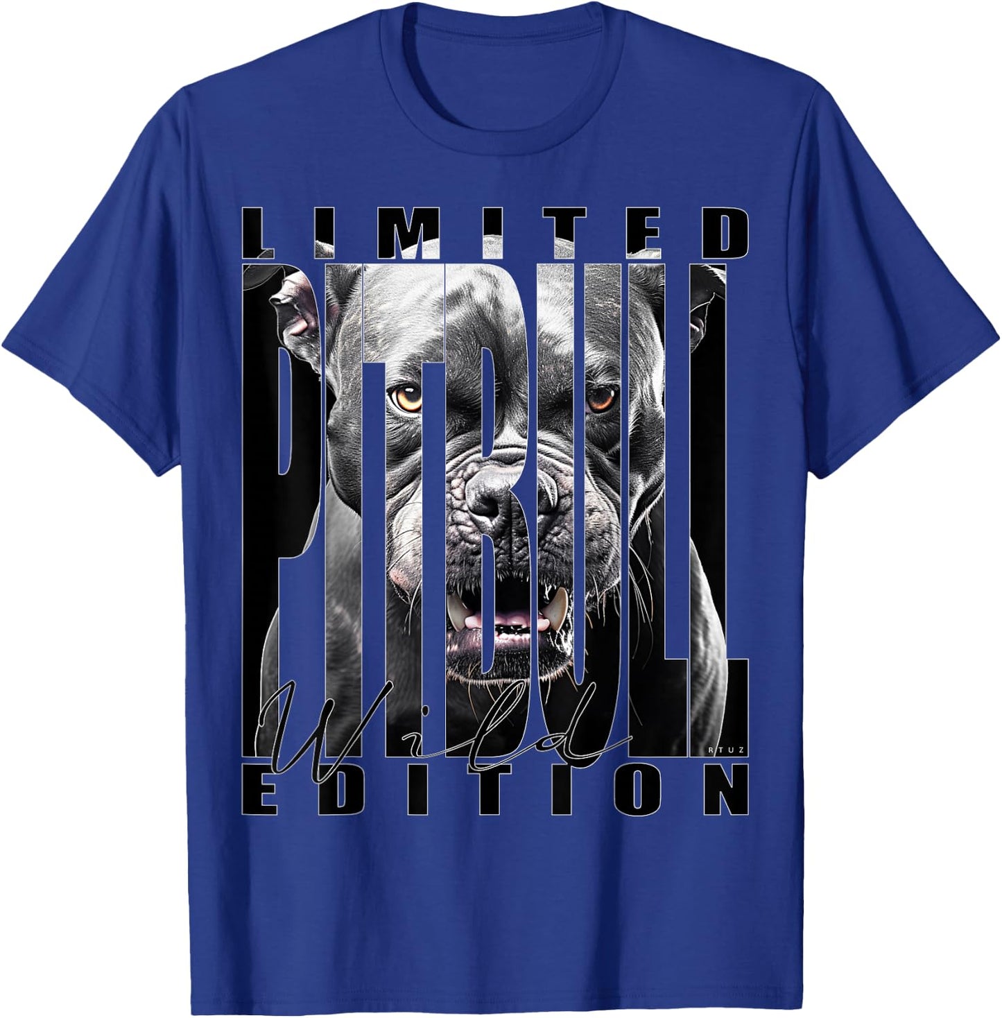 Hip Hop Y2K Streetwear Fashion Damen Herren Hund Pitbull T-Shirt - T-Shirt | Royal