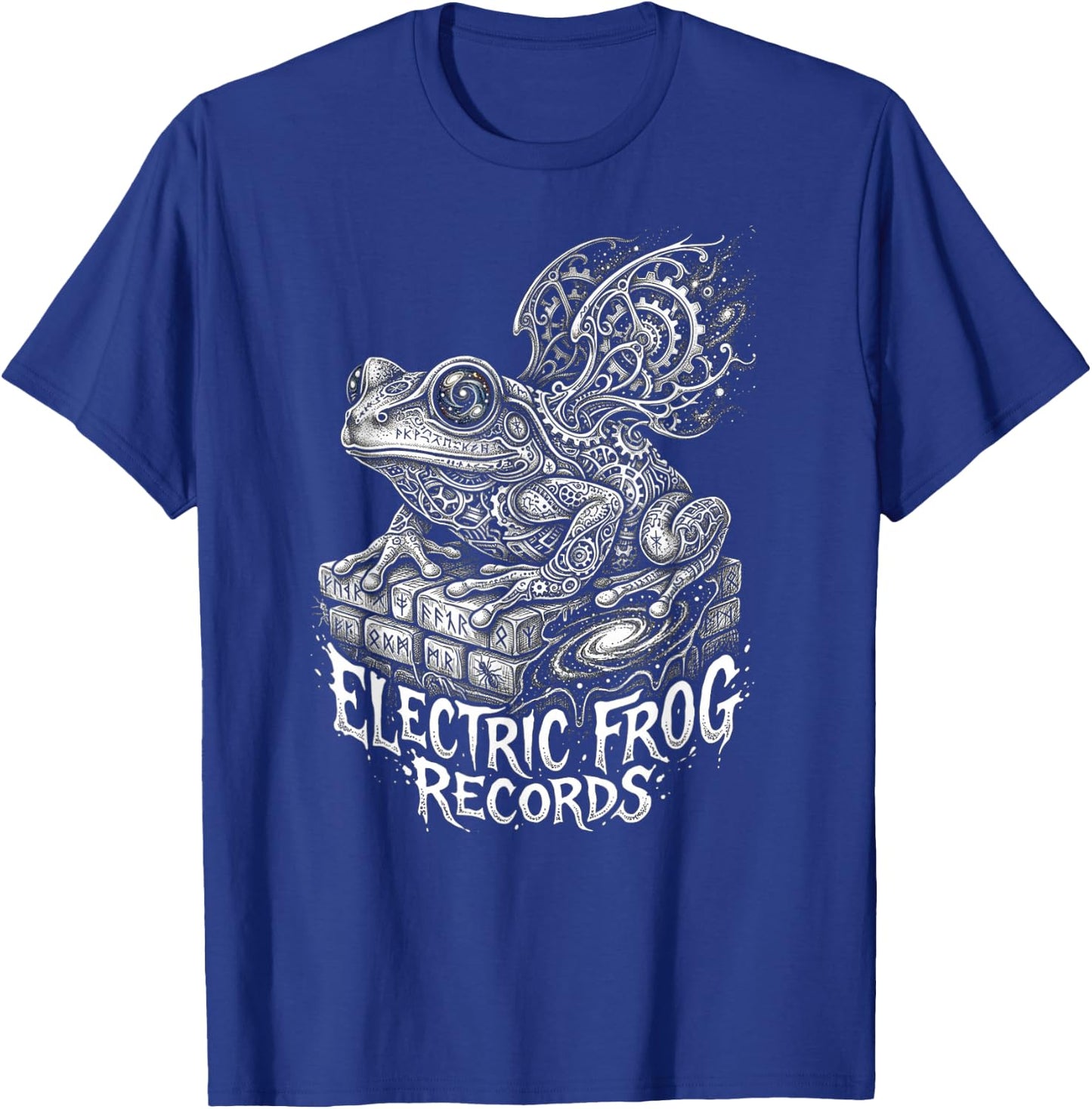 Trippy Electric Frog Records Psychedelic Vinyl Rock Music T-Shirt - T-Shirt | Royal