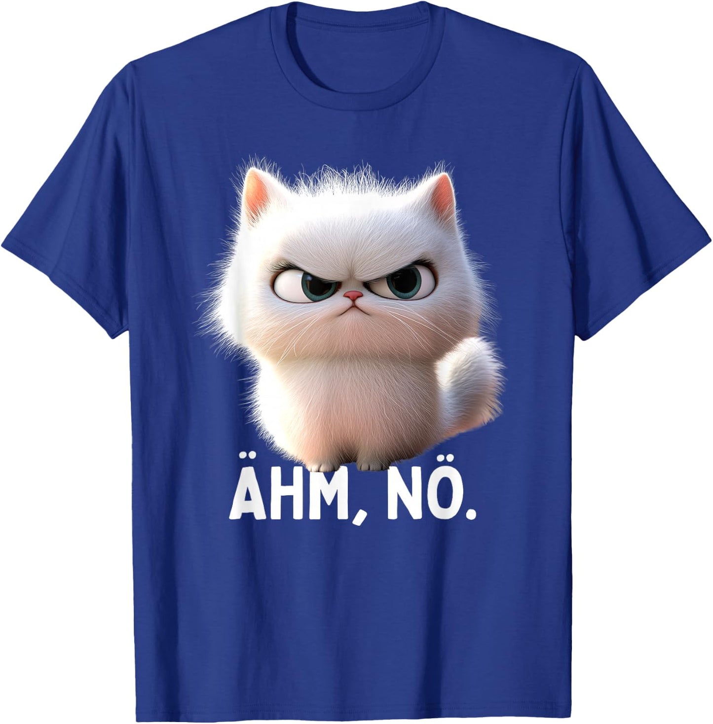 Ehm Nö Cat No Lazy Sloth Neinsagen Nö Cat , black T-Shirt - T-Shirt | Royal