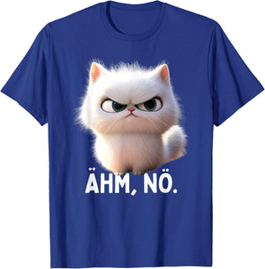 Ehm Nö Cat No Lazy Sloth Neinsagen Nö Cat , black T-Shirt - T-Shirt | Royal