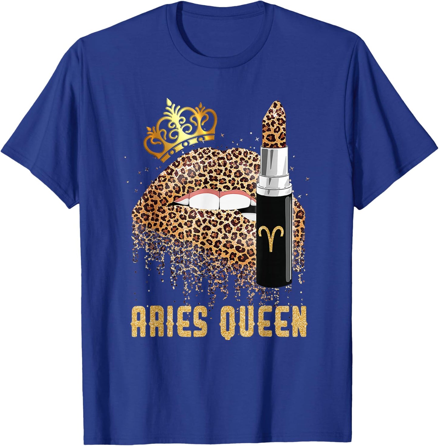 Aries Queen Leopard Lips Shirt Aries Girl Kids T-Shirt - T-Shirt | Royal