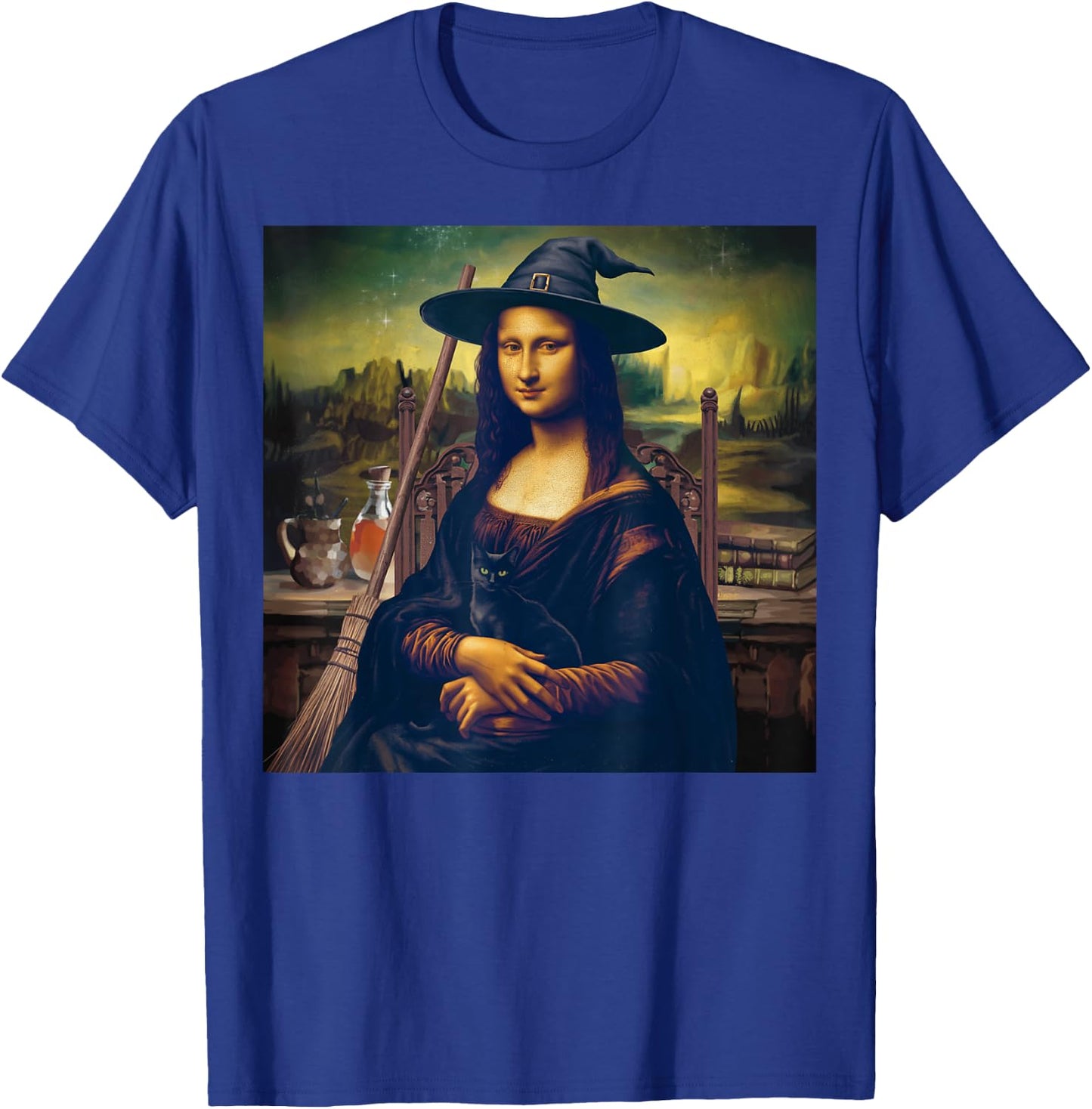 The mona lisa witch, mona lisa art halloween T-Shirt - T-Shirt | Royal