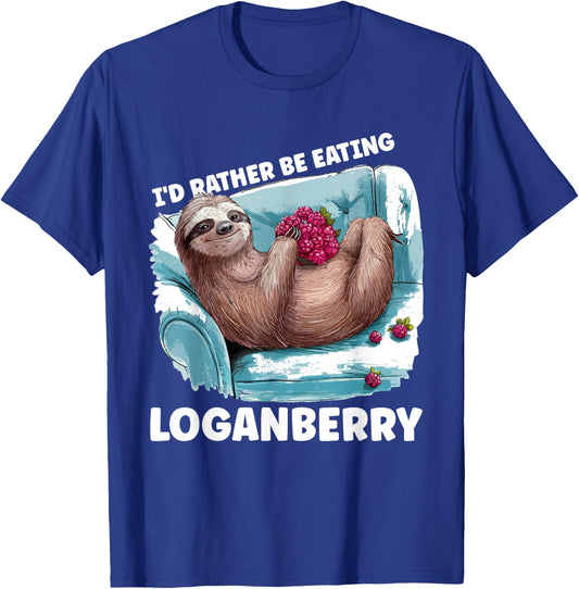 Berry Enthusiast Gardening Rather Be Eating Loganberry T-Shirt - T-Shirt | Royal
