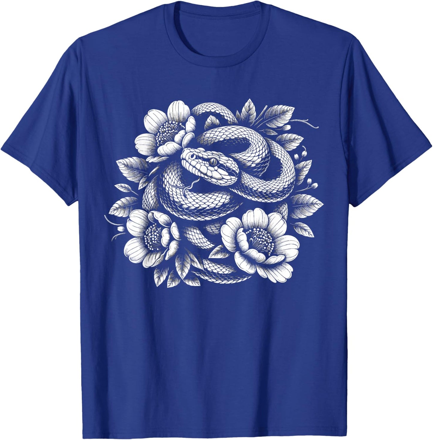 Snake Flowers Snake Lover T-Shirt - T-Shirt | Royal