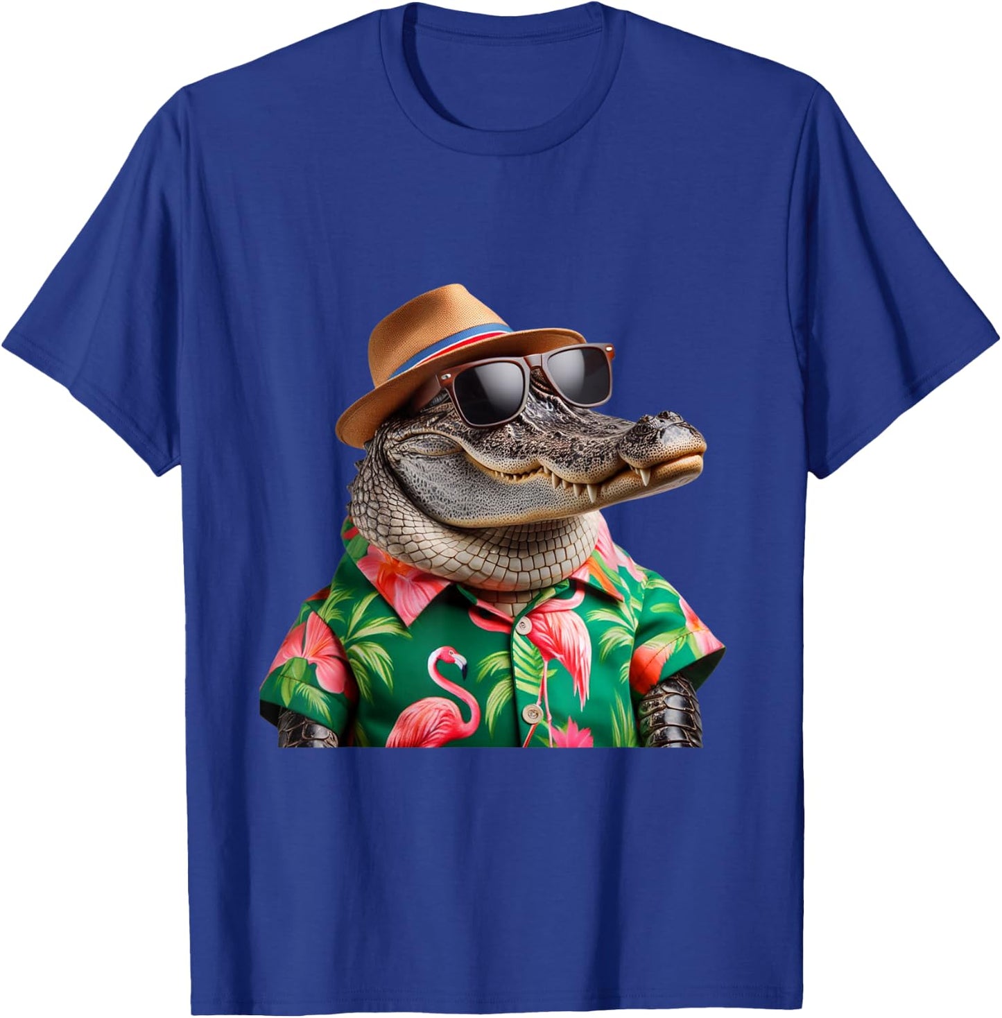 Florida Alligator Hawaiian Shirt Funny Vacation Gator Art T-Shirt - T-Shirt | Royal