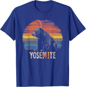 Yosemite - US National Park Vintage Men Women Kids Retro T-Shirt - T-Shirt | Royal