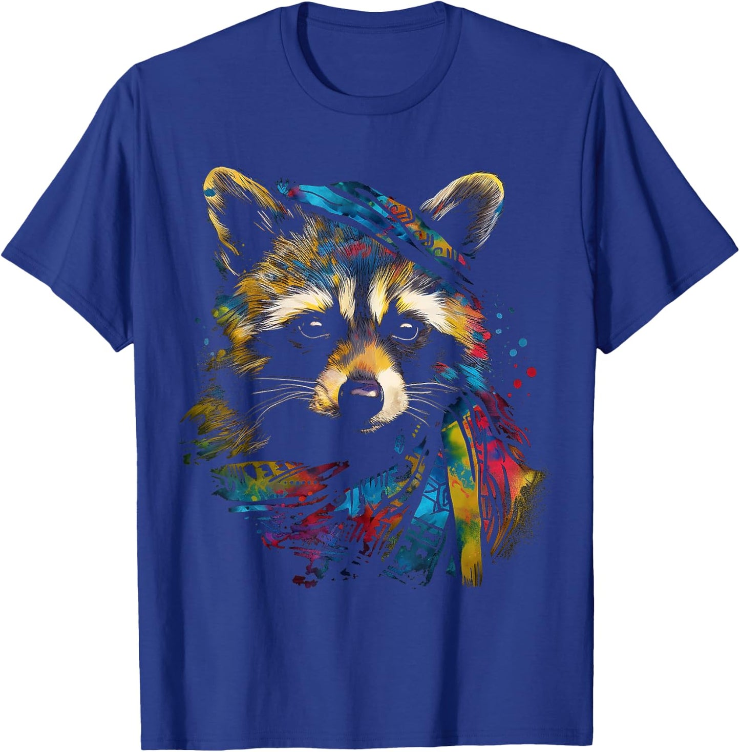 Waschbär Niedliche Kunst Bunte Tierzeichnung Grafik Waschbär T-Shirt - T-Shirt | Royal