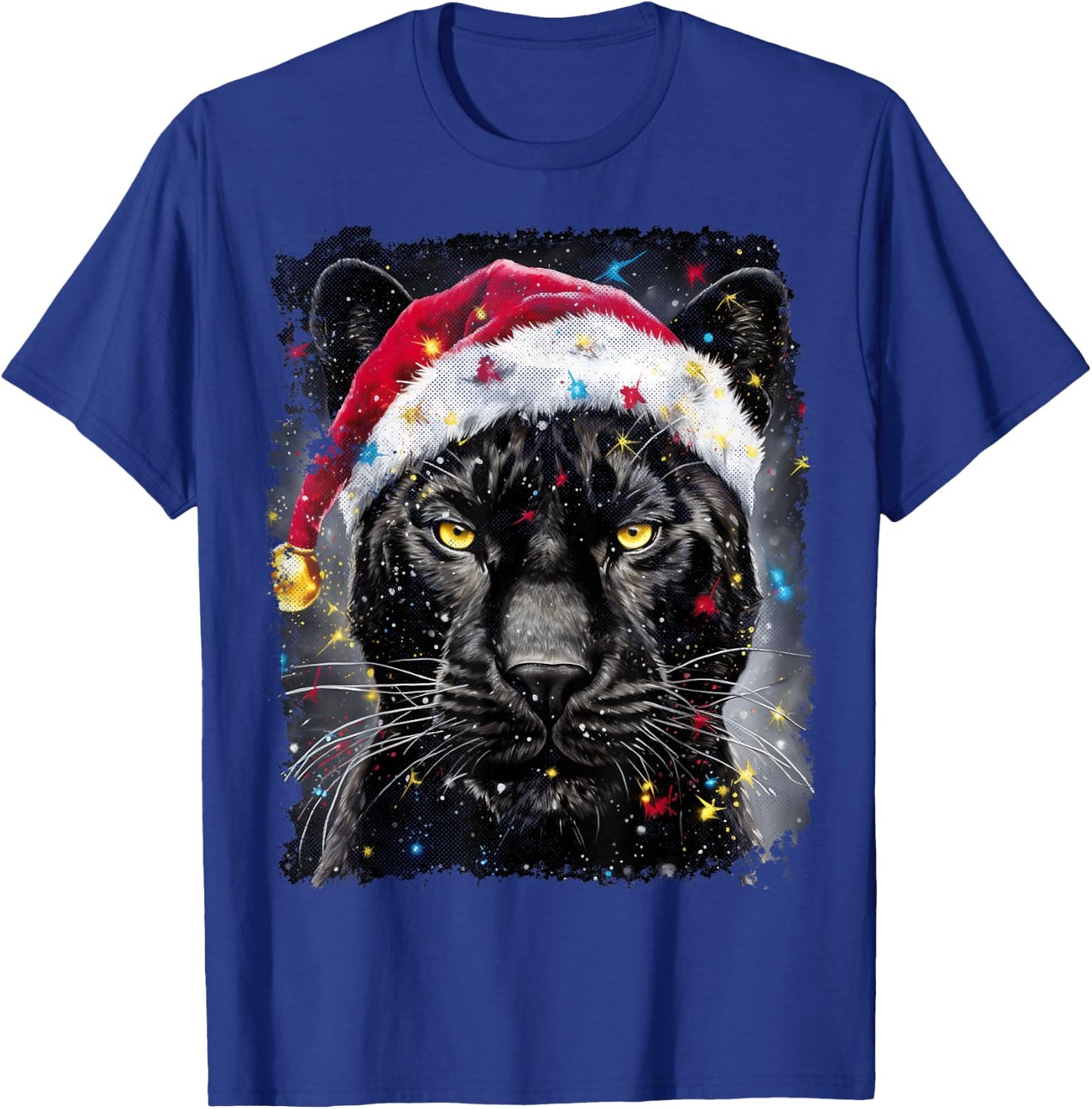 Xmas Panther Black Christmas T-Shirt - T-Shirt | Royal