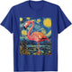 Cute Flamingo - Van Gogh Style - Starry Night T-Shirt - T-Shirt | Royal