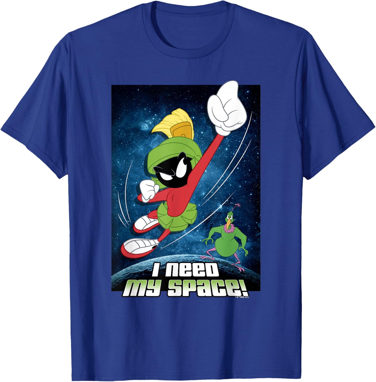 Looney Tunes Marvin & Instant Martian Need Space Poster T-Shirt - T-Shirt | Royal