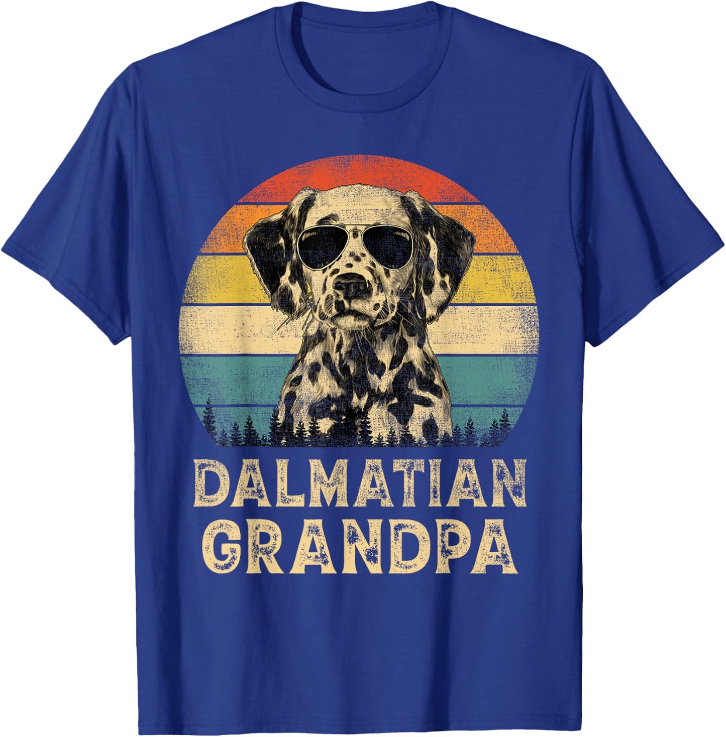 Vintage Dalmatian Grandpa Dog Lovers Father's Day Men Women T-Shirt - T-Shirt | Royal
