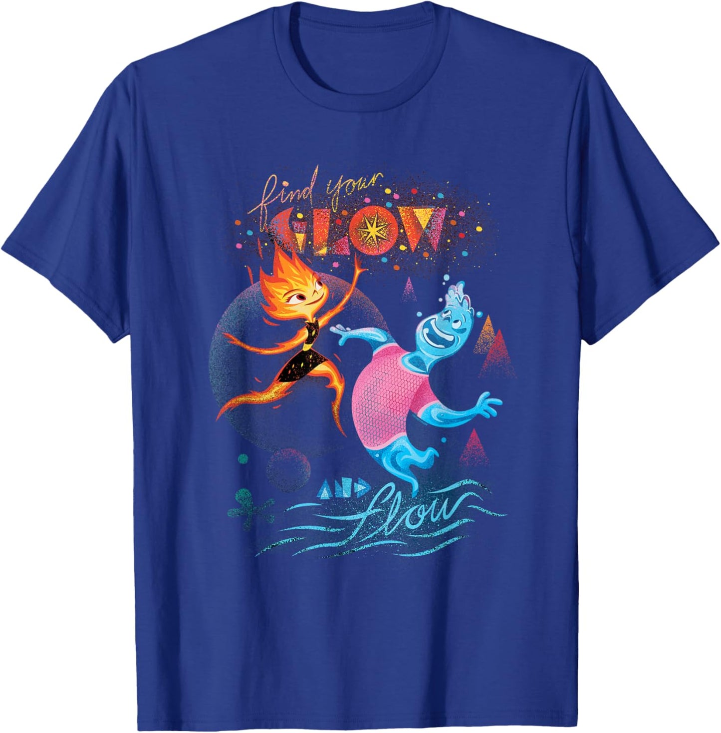 Disney and Pixar's Elemental Find Your Glow and Flow , black T-Shirt - T-Shirt | Royal