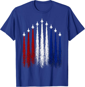 Patriotic Fighter Jets 1776 2026 American Independence T-Shirt - T-Shirt | Royal