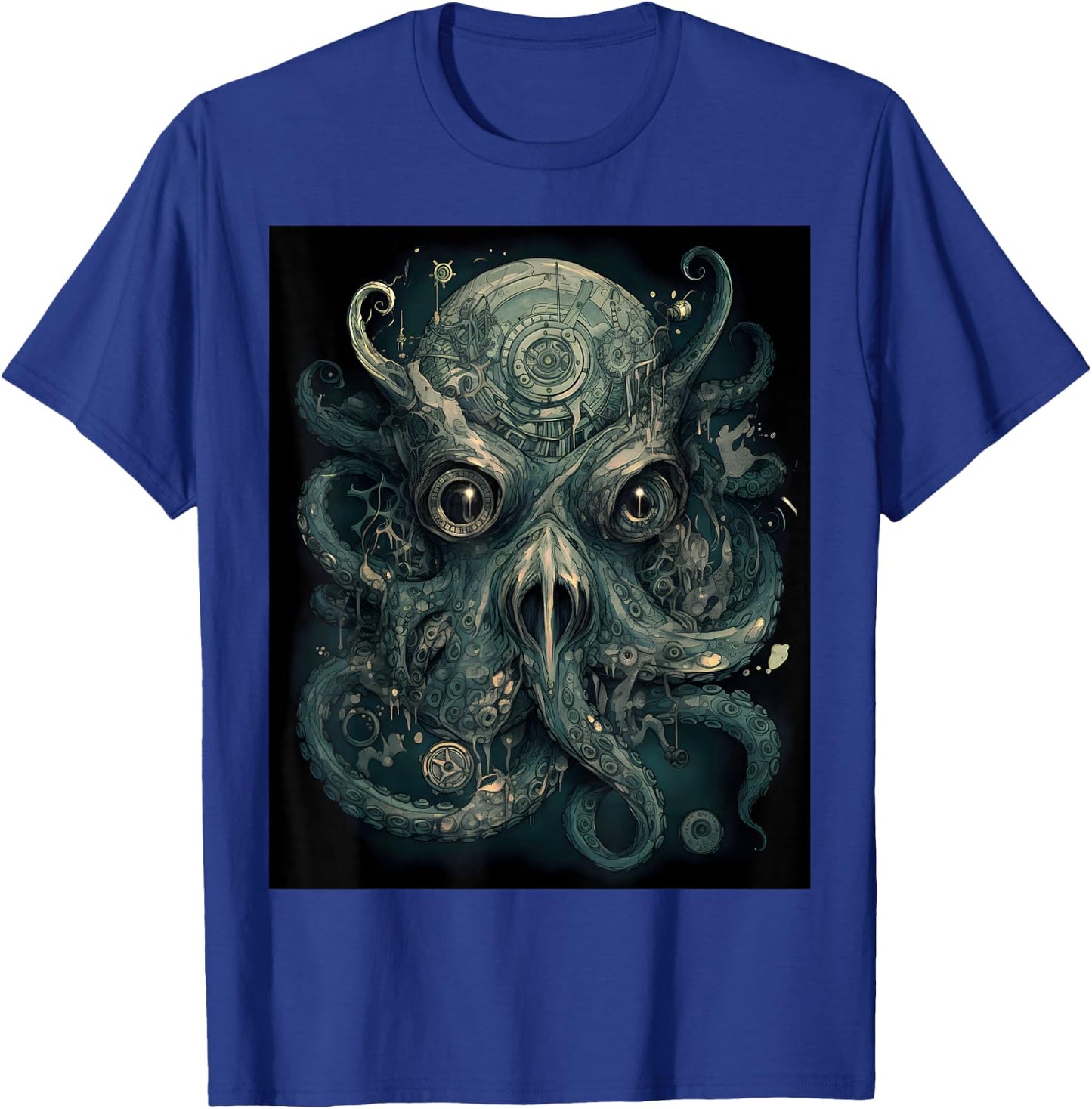 Octopus Steampunk Cyber Grunge Fantasy Women Men T-Shirt - T-Shirt | Royal