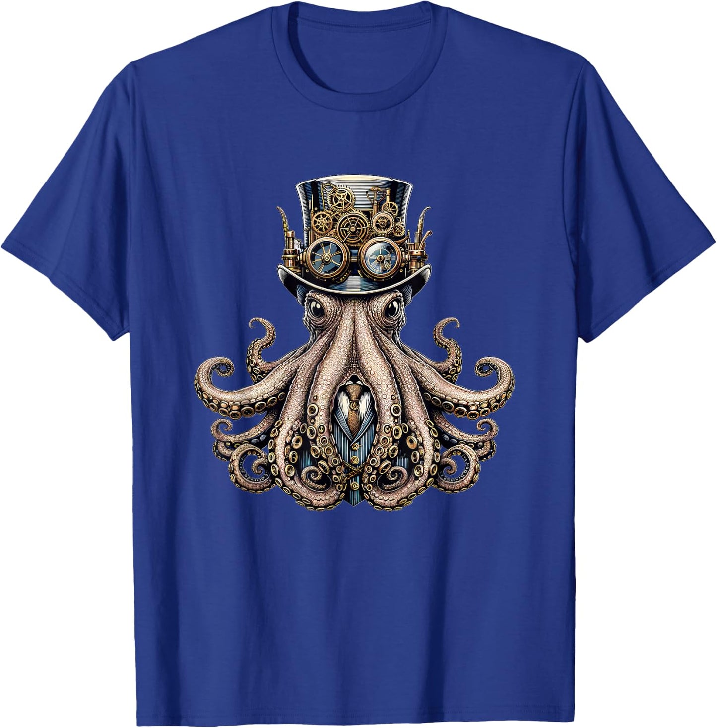 Steampunk Octopus Women Men Kids Steampunk Octopus T-Shirt - T-Shirt | Royal