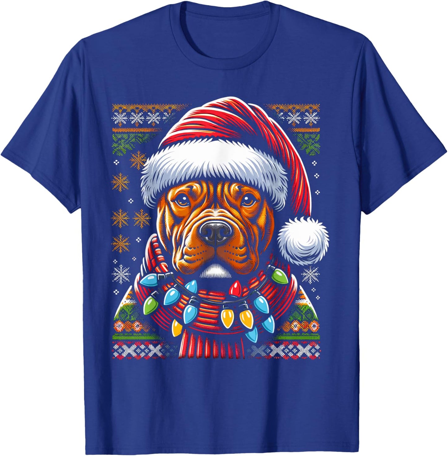Christmas Pit bull Xmas Pit Bull Mom Dog Lover Santa T-Shirt - T-Shirt | Royal