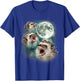 Three Hedgehog Moon | 3 Hedgies Funny Weird Cursed Meme , black, S T-Shirt - T-Shirt | Royal