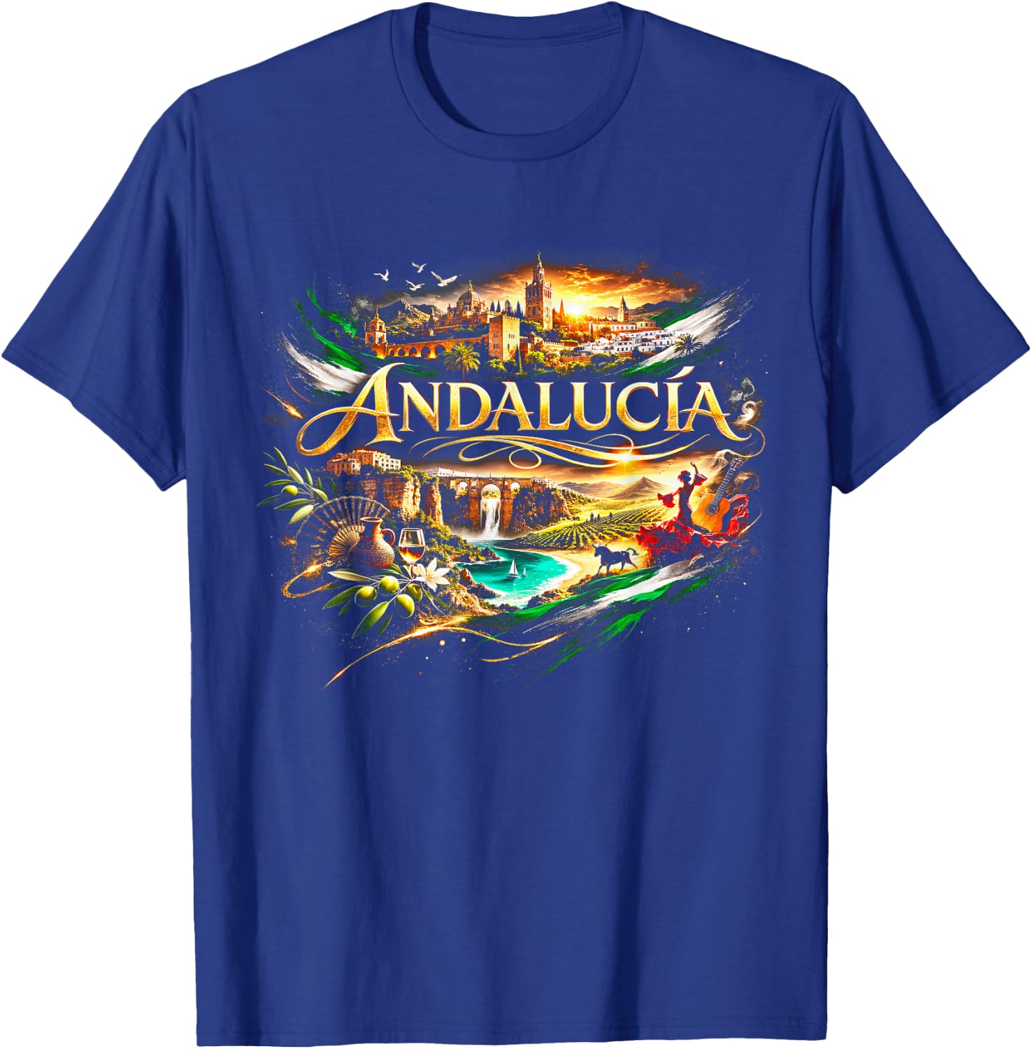 Andalusia South Pride Traditional Design T-Shirt - T-Shirt | Royal