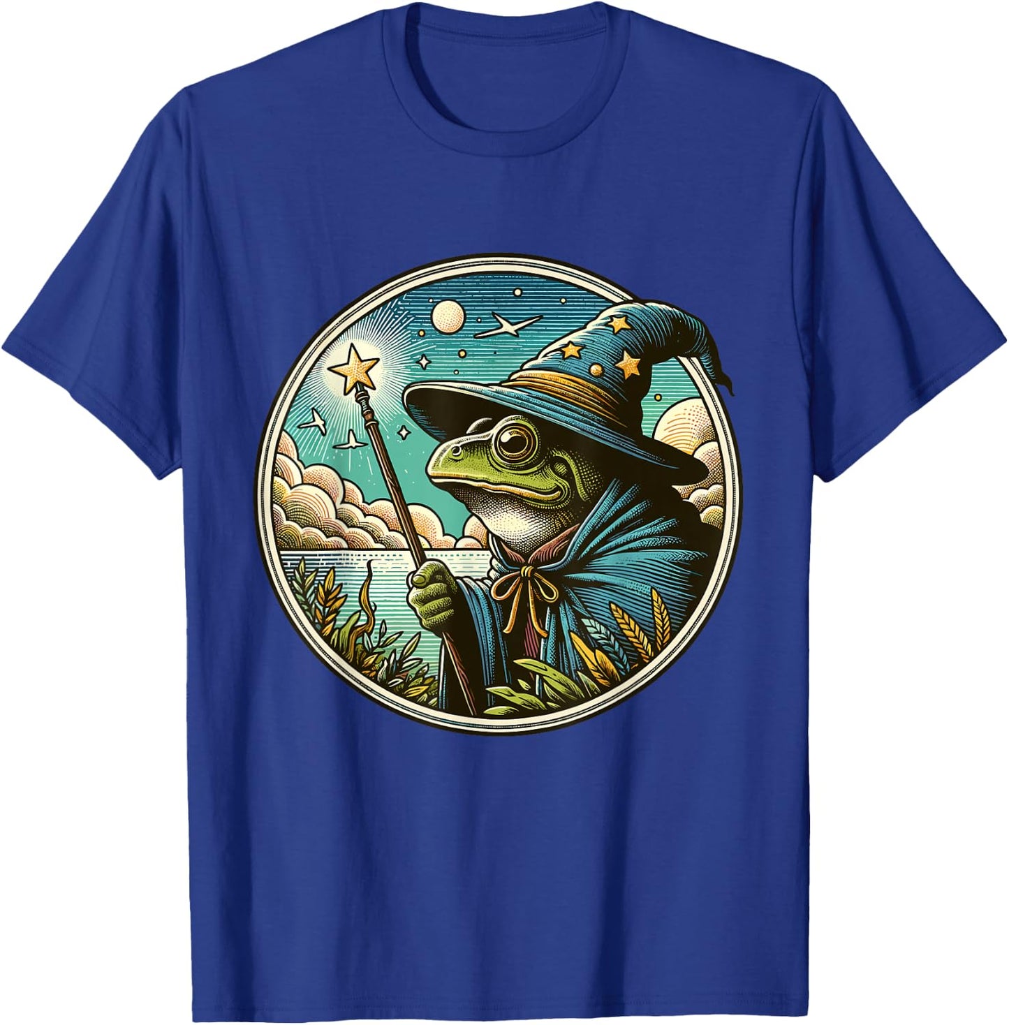 Whimsical Frog Wizard T-Shirt - T-Shirt | Royal