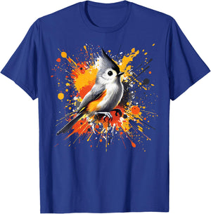 Tufted Titmouse Bird Illustration, Tufted Titmouse T-Shirt - T-Shirt | Royal