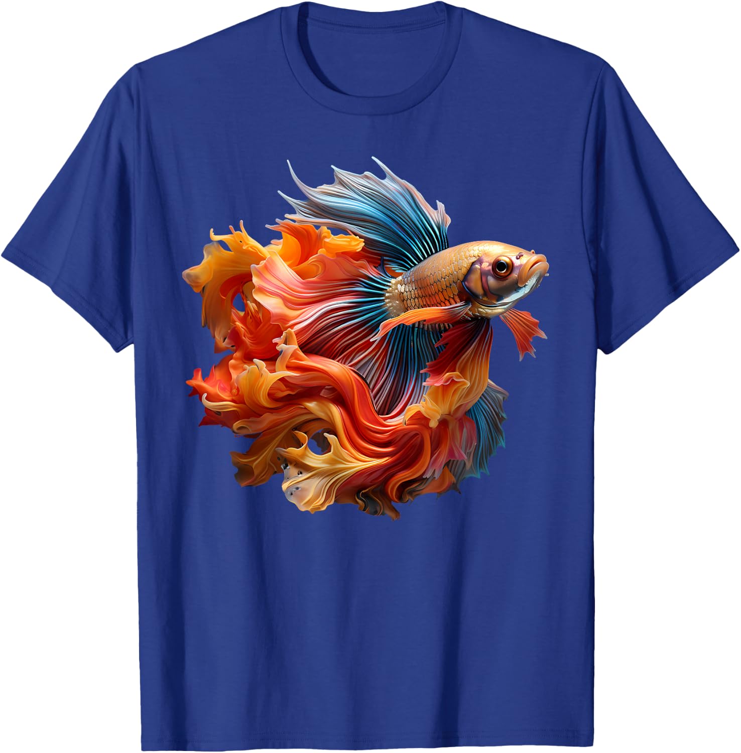 Fish Makes Life Betta Siamese Betta Aquascaping T-Shirt - T-Shirt | Royal