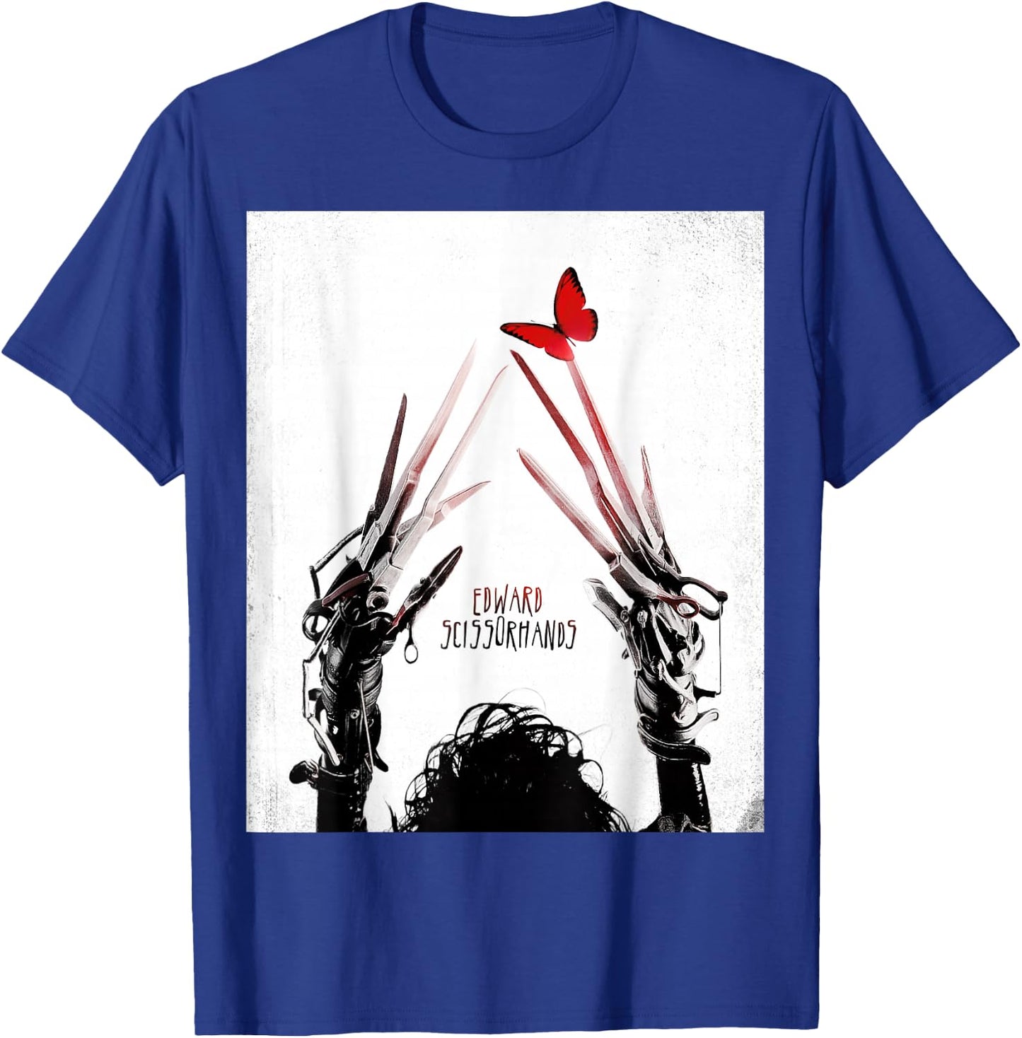 Tim Burton's Edward Scissorhands Red Butterfly Movie Poster Small T-Shirt - T-Shirt | Royal