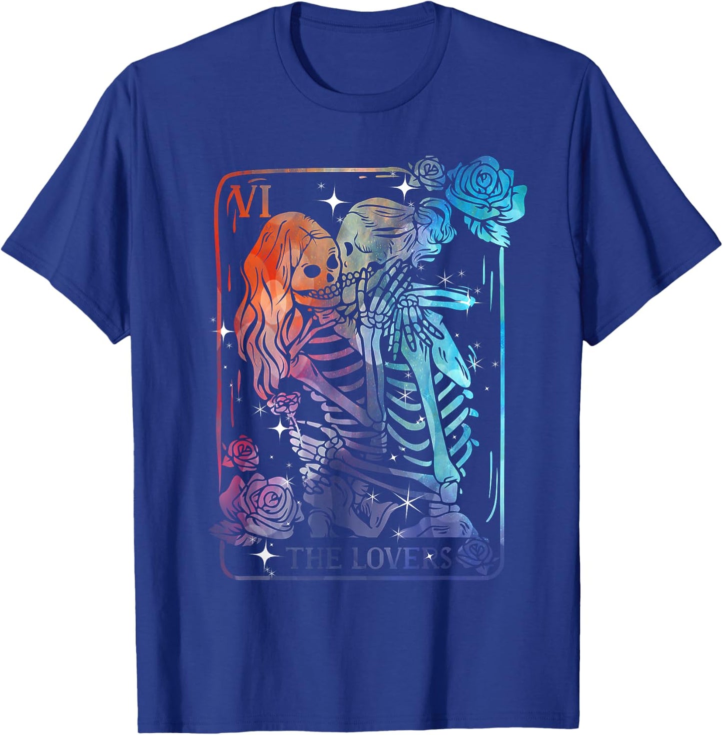 The Lovers Tarot Card Occult Goth Halloween Gothic Kissing T-Shirt - T-Shirt | Royal