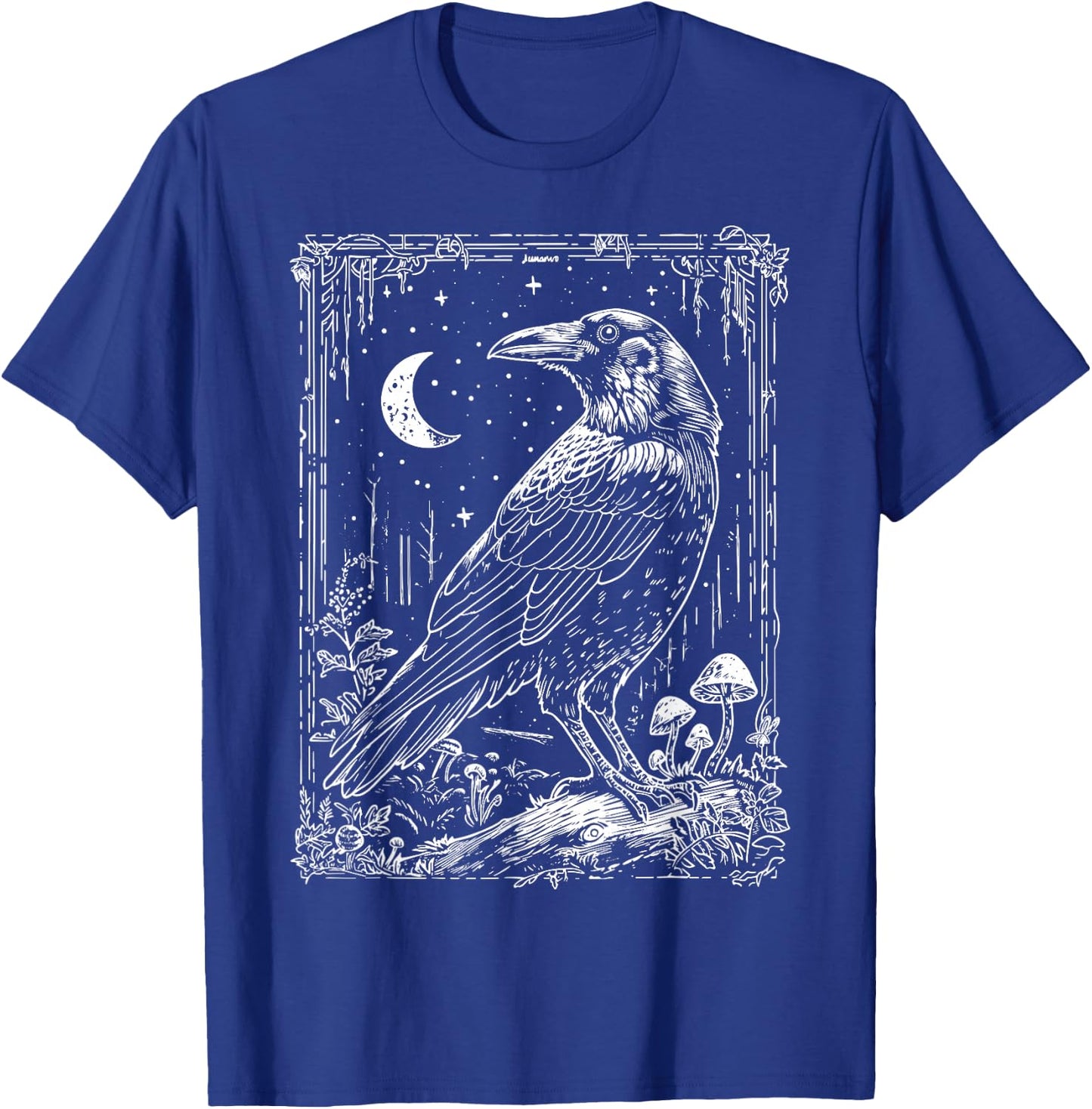 Raven Crow | Dark Academia Witchy Wicca Witchcore Crowcore T-Shirt - T-Shirt | Royal