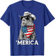 Capybara Sunglasses American Flag Bandana Cowboy Hat Country T-Shirt - T-Shirt | Royal