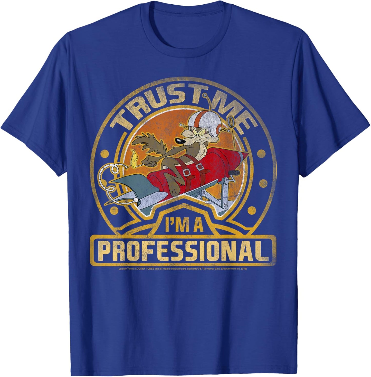 Looney Tunes Wile E. Coyote Trust Me I'm A Professional Short Sleeve T-Shirt - T-Shirt | Royal