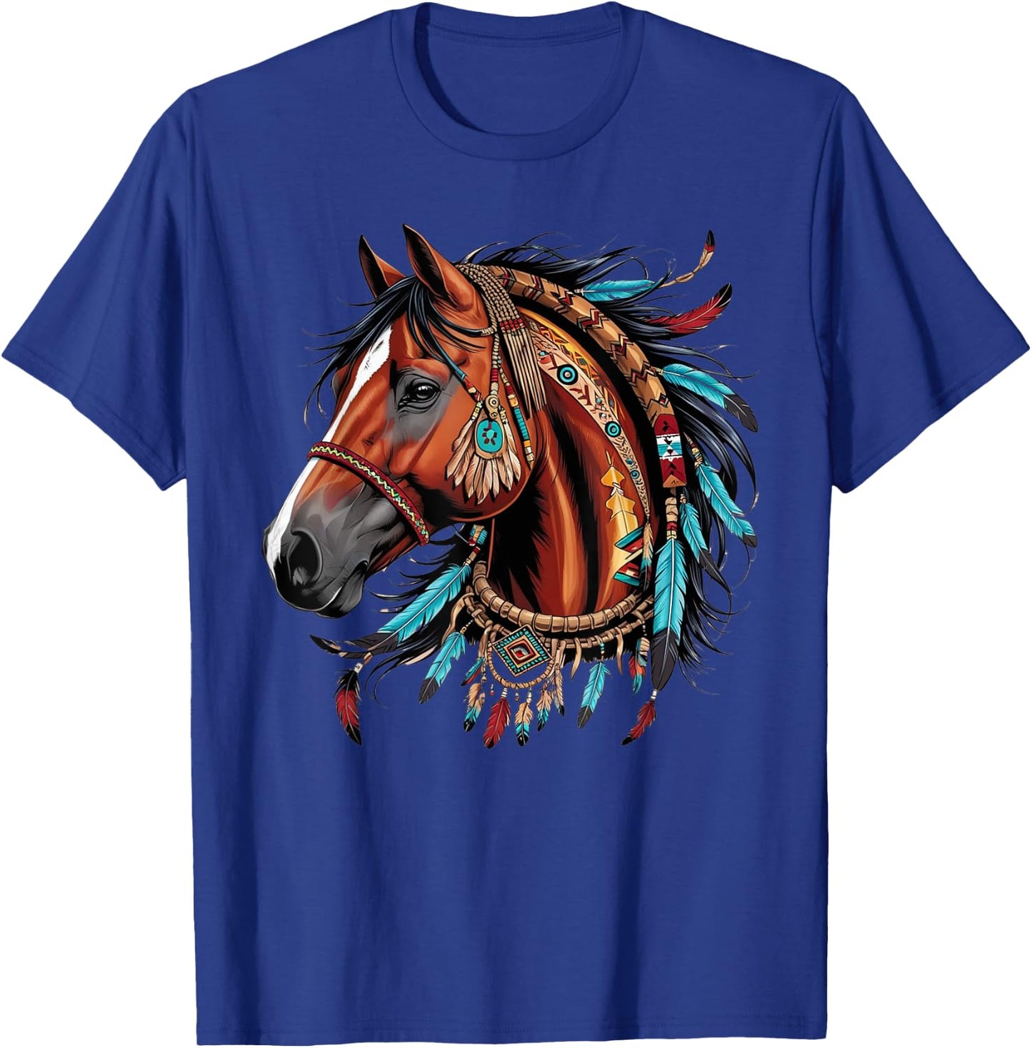 Horse Native American Indigenous Heritage indian Pride T-Shirt - T-Shirt | Royal