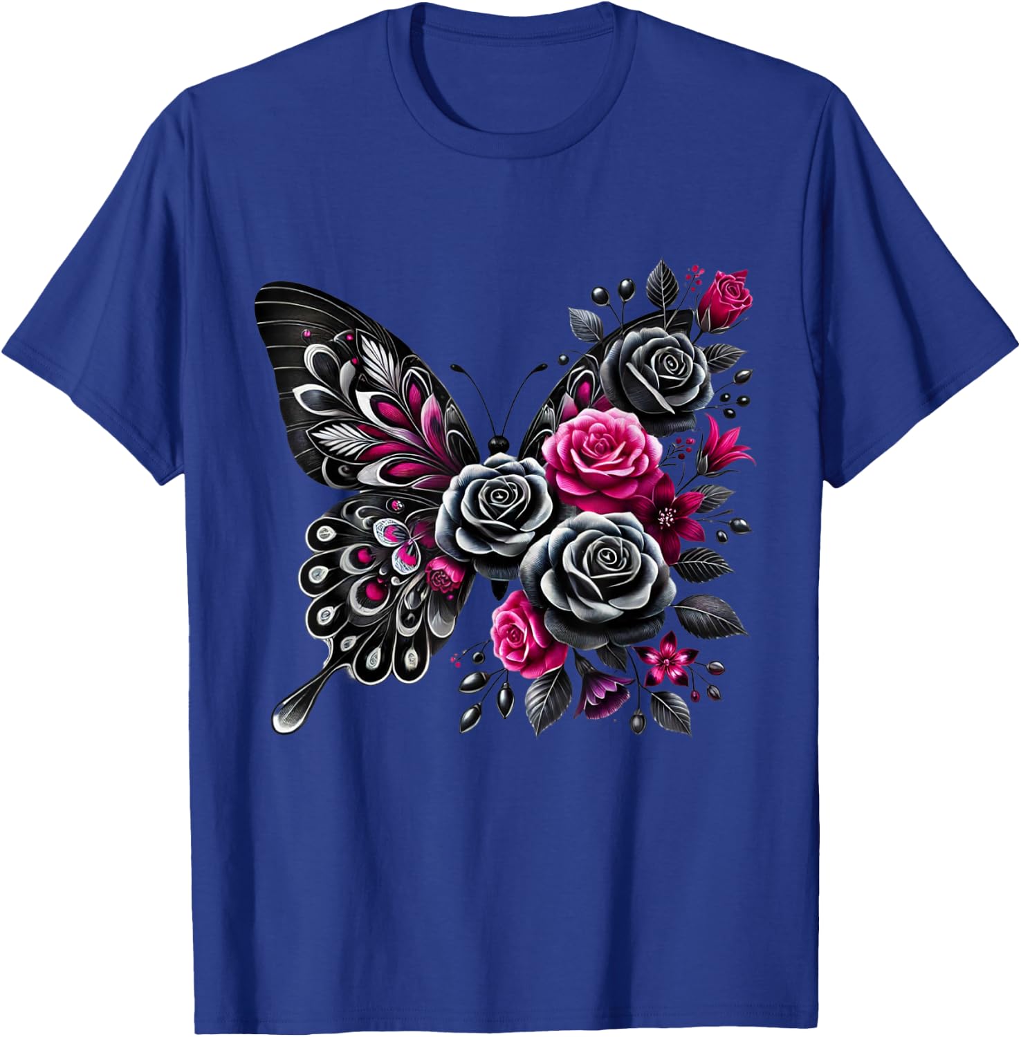 Watercolor Flower Butterfly T-Shirt - T-Shirt | Royal