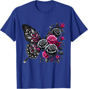 Watercolor Flower Butterfly T-Shirt - T-Shirt | Royal