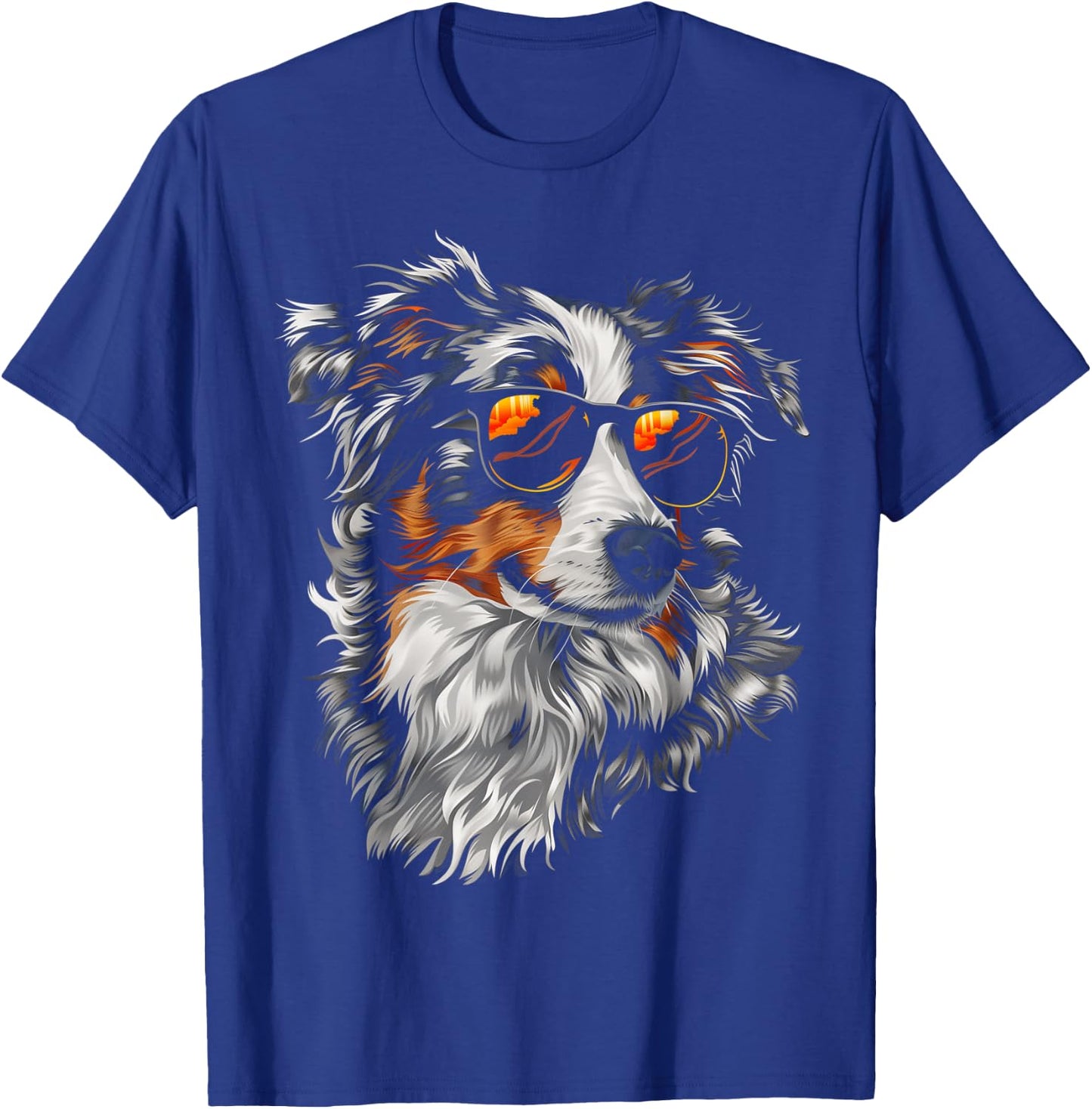 Australian Shepherd Sunglasses Funny Dog Mom Dad T-Shirt - T-Shirt | Royal