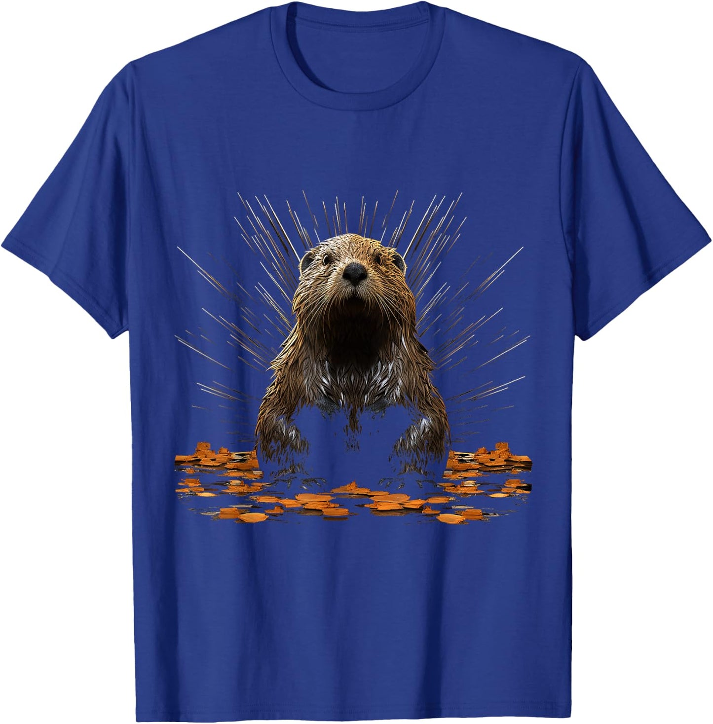 Beaver Geometric Animal Art Graphic Motif Beaver T-Shirt - T-Shirt | Royal