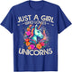 Floral Unicorn Just A Girl Who Loves Unicorns T-Shirt - T-Shirt | Royal