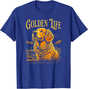 Life is golden Golden Retriever dog Lover Golden Life T-Shirt - T-Shirt | Royal
