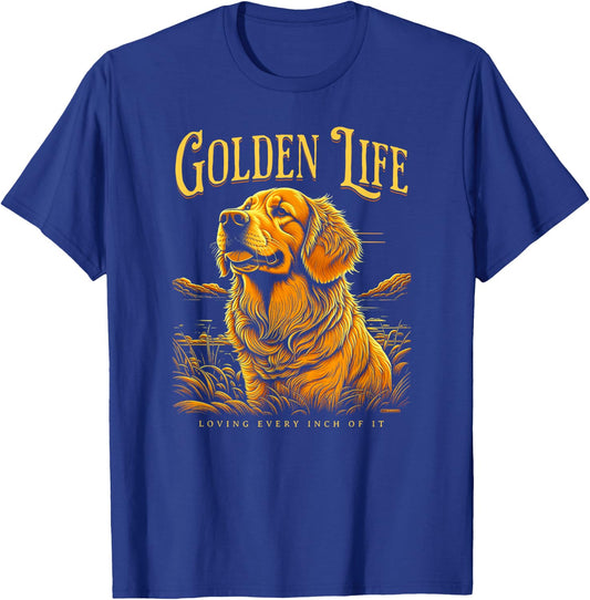 Life is golden Golden Retriever dog Lover Golden Life T-Shirt - T-Shirt | Royal