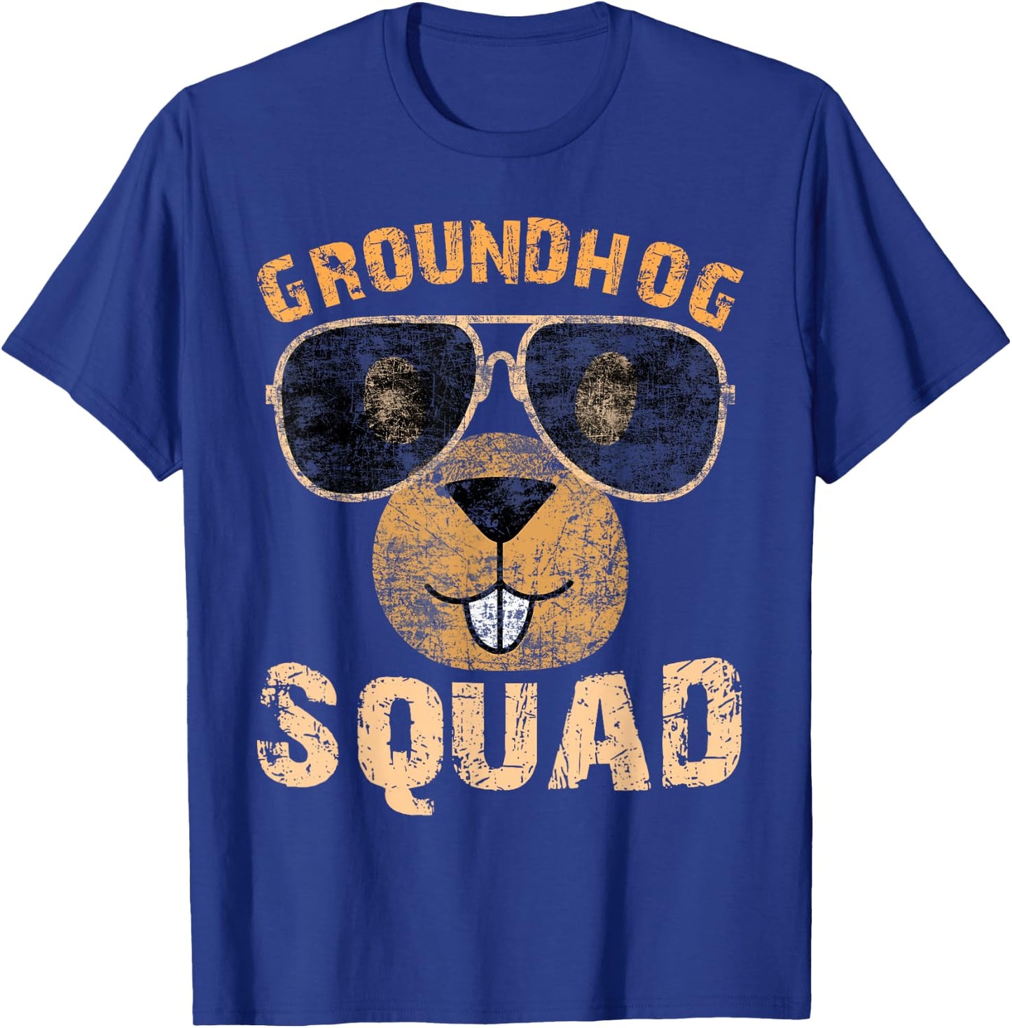 Funny Groundhog Squad Shirt Happy Groundhog Day 2026 T-Shirt - T-Shirt | Royal