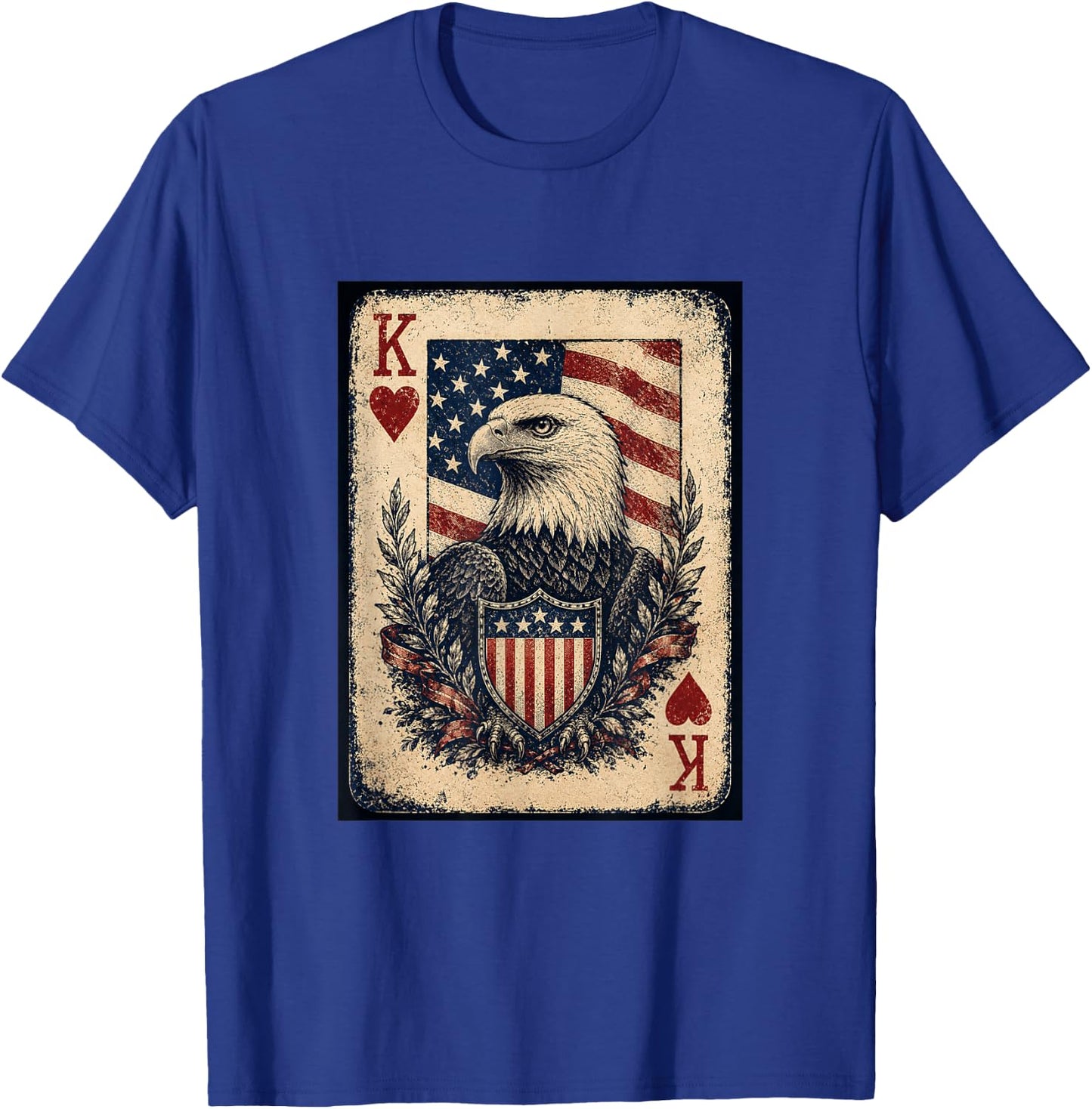 America USA 250 Years Classic Playing Card T-Shirt - T-Shirt | Royal