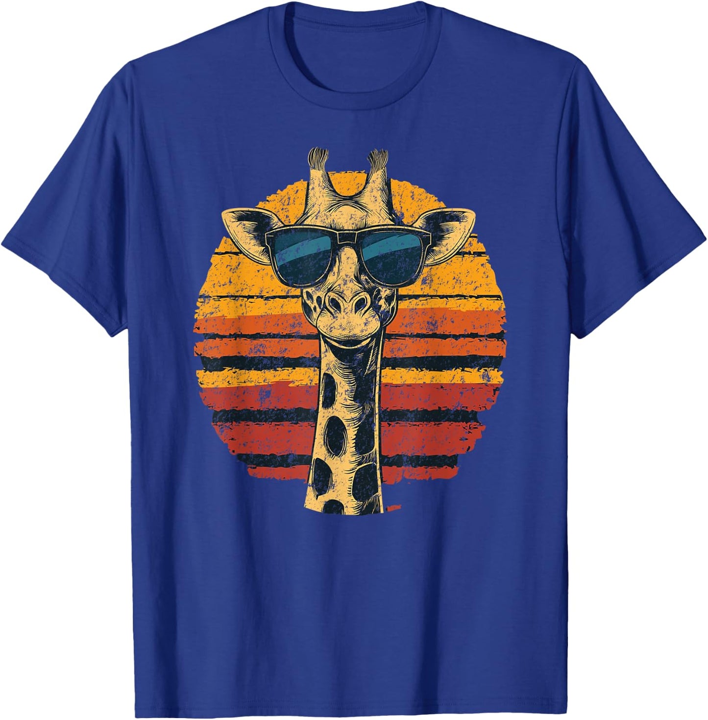 Giraffe Vintage Sunglasses Funny T-Shirt - T-Shirt | Royal