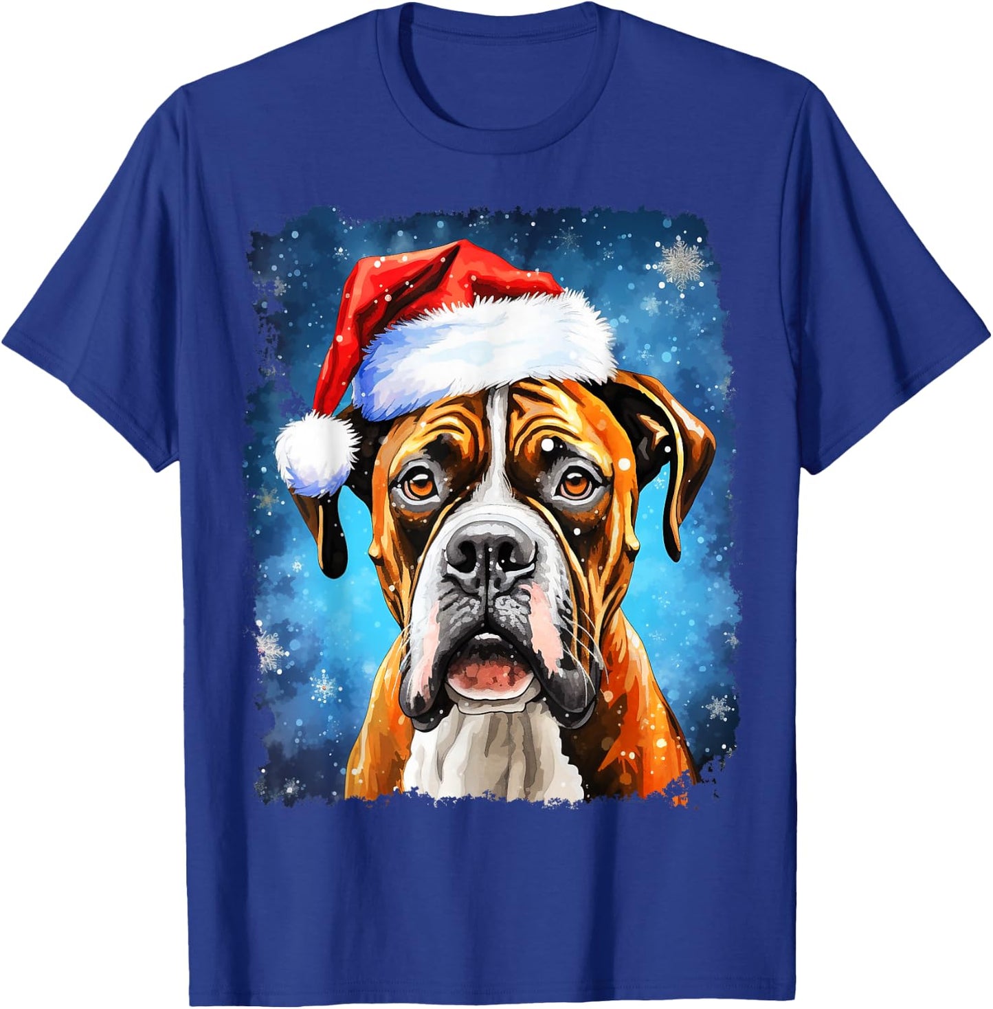 Pop Art Christmas Boxer Dog T-Shirt - T-Shirt | Royal