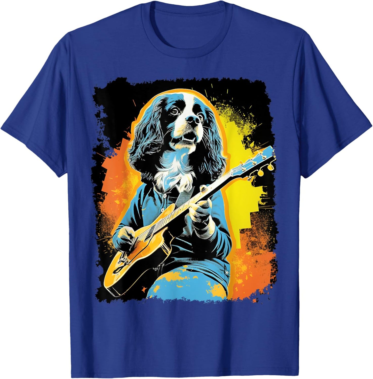 Pop Art Dog Music Cavalier King Charles Spaniel T-Shirt - T-Shirt | Royal