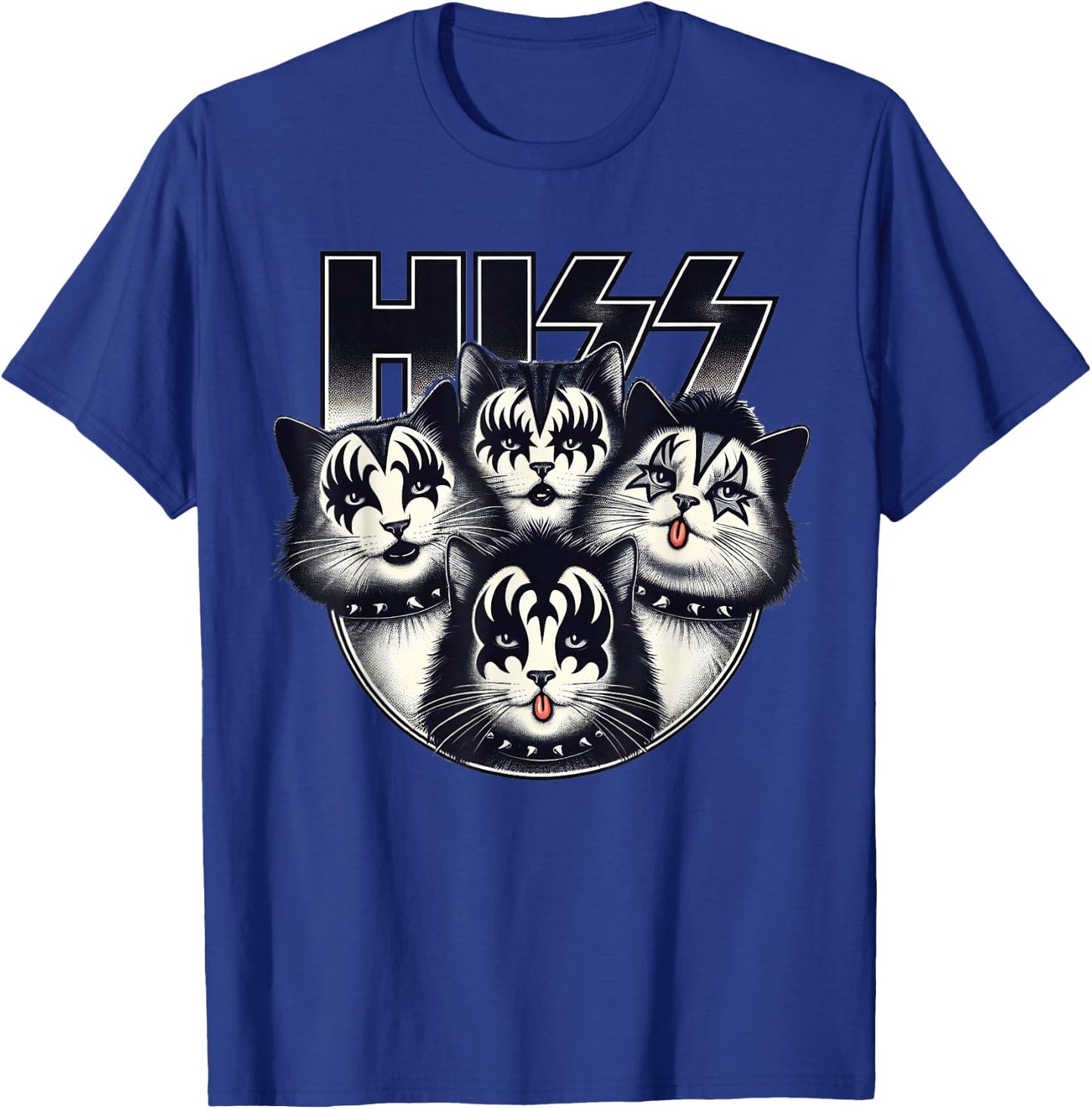 Cute Hiss Cats Rock Kittens Kitty Rocking Music Cat Lovers T-Shirt - T-Shirt | Royal