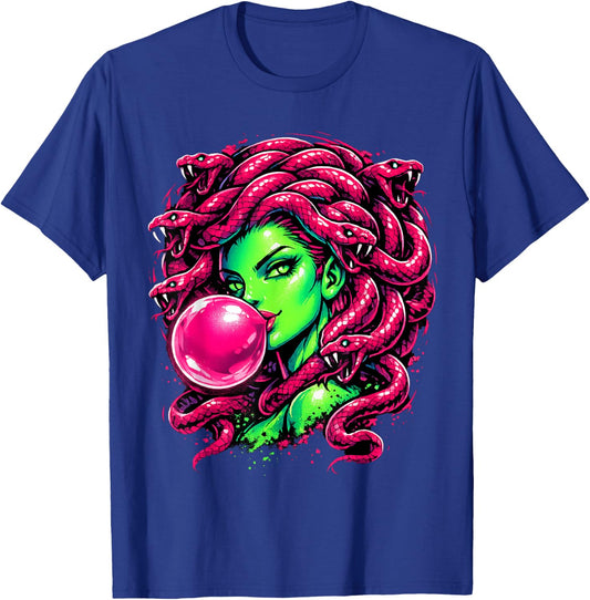 Medusa Bubblegum Mythological Snake Hair Goddess T-Shirt - T-Shirt | Royal