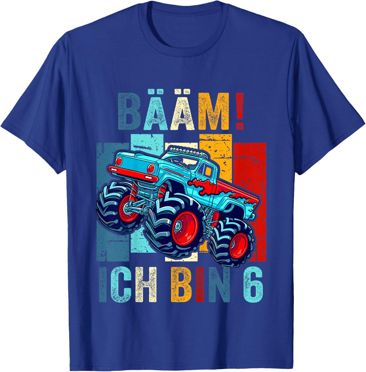 6 Jahre Junge Geburtstag Sechs Monster Truck BÄÄM! ICH BIN 6 T-Shirt - T-Shirt | Royal