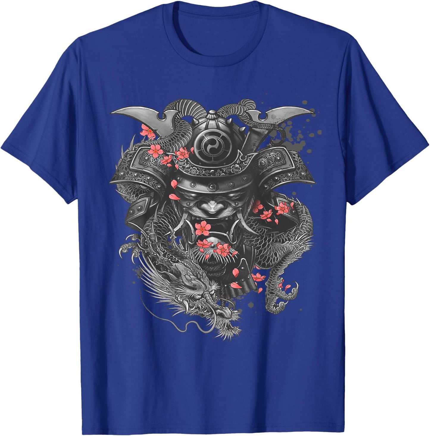 Samurai Warrior Japanese Bushido Dragon Oni Knight Gift T-Shirt - T-Shirt | Royal