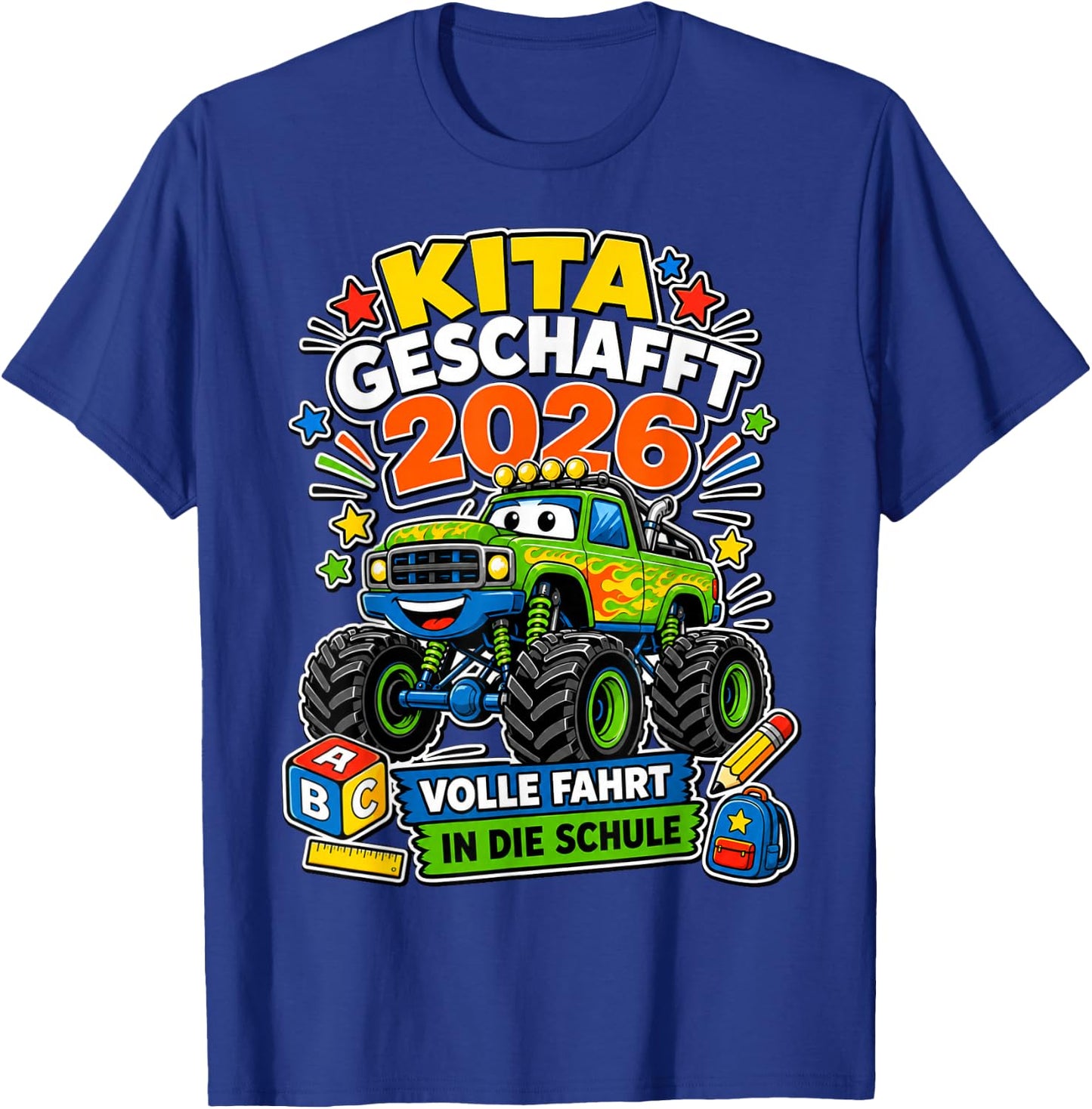 Kita Geschafft 2026 Volle Fahrt Jungen T-Shirt - T-Shirt | Royal